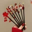 WEETW Hanfu Kẹp Tóc, Hoa Năm Mới Bằng Gỗ Dính, Que Tóc Cổ Cho Bũa Tóc Tua Rua Cho Nữ