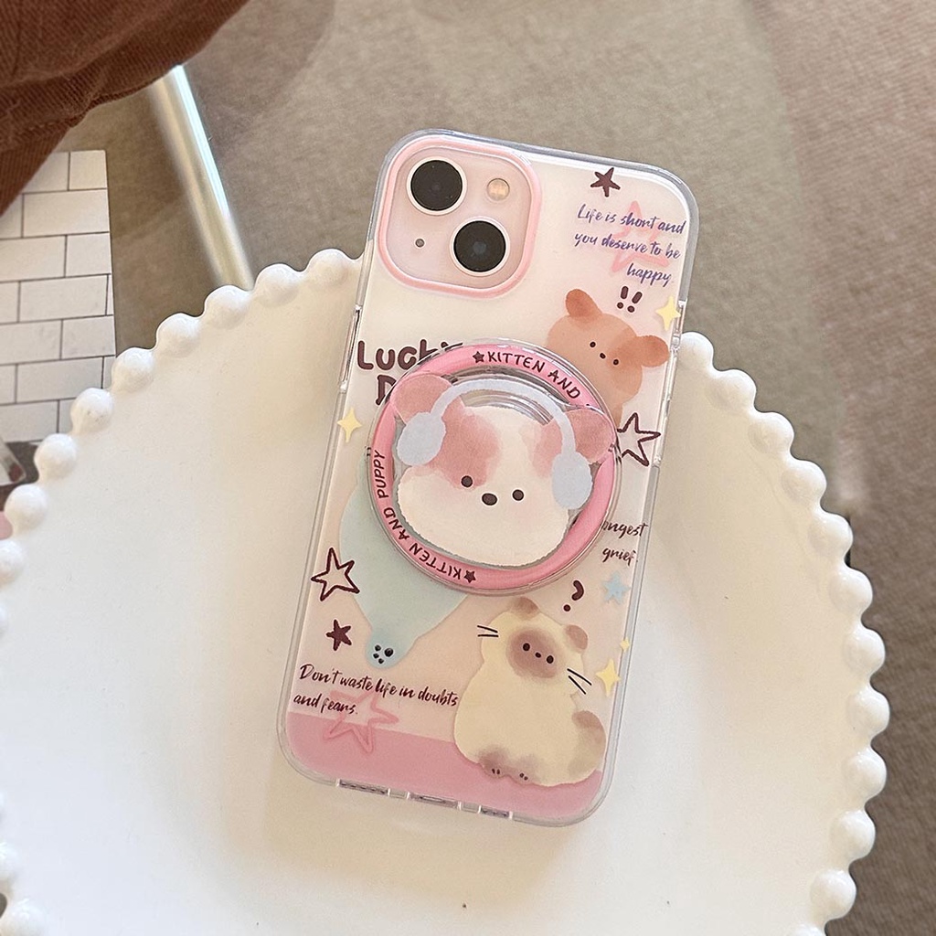Ốp Lưng Cứng Tương Thích Với iPhone 13 13Pro 13ProMax 14 14Pro 14ProMax 15 15Pro 15ProMax 16 16Pro 16ProMax 17 17Pro 17ProMax Ốp Nam Châm Họa Tiết Ba Mèo