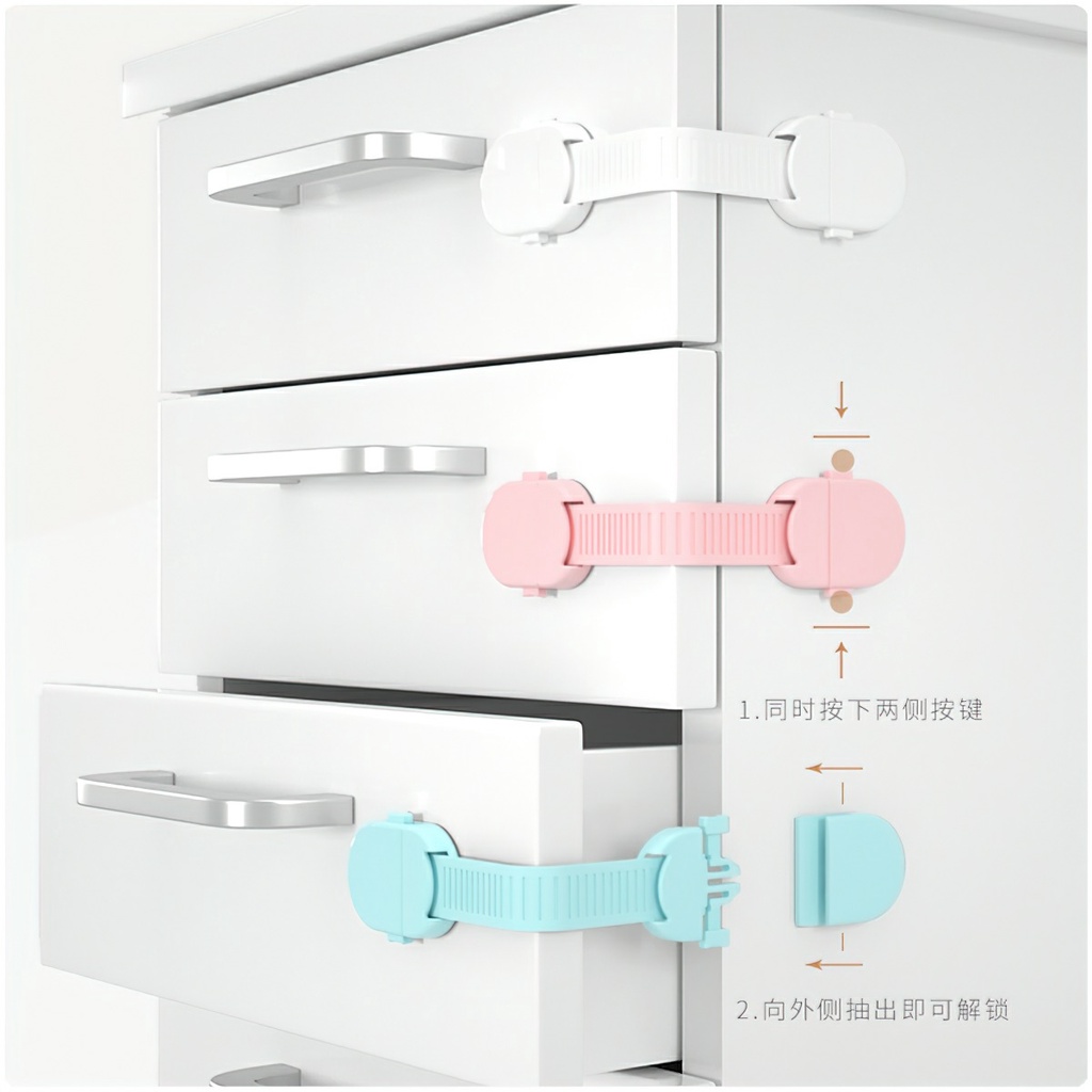 Giá sỉ - Khoá Chốt Cài Tủ Lạnh, Tủ Đồ, Ngăn Kéo An Toàn Cho Bé - FETA