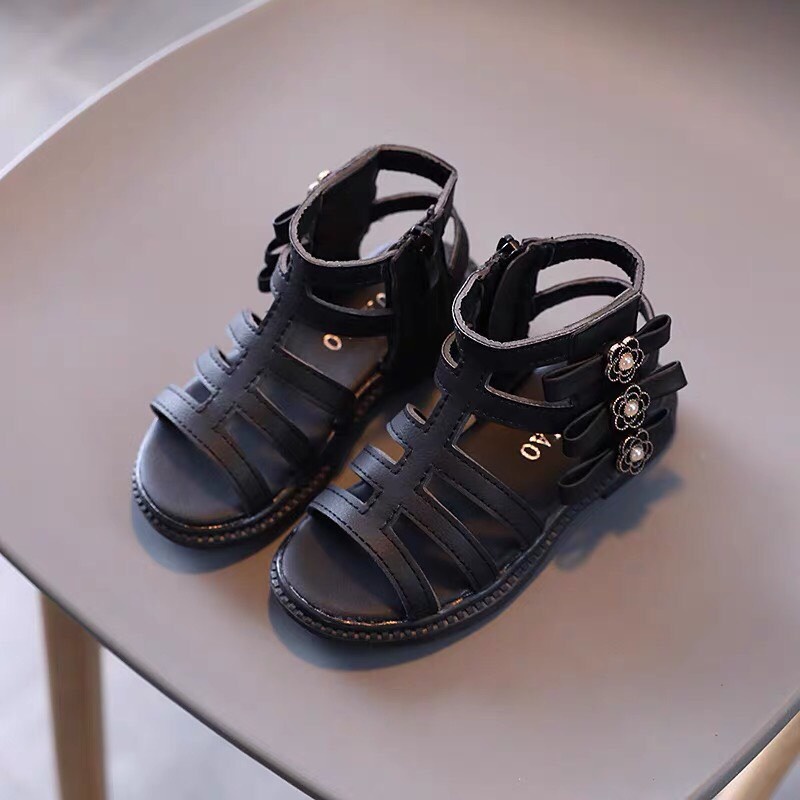 sandal bé gái chiến binh hoa có khoá kéo cinh xắn chống trượt size đai đi học đi chơi 516 Chip & mom