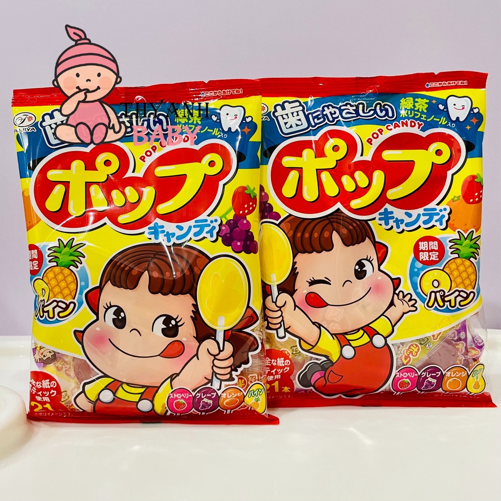 Kẹo Mút Chống Sâu Răng POP Candy - Kẹo Mút Cho Bé TiBong Store Nhật Bản Dành Cho Bé Từ 1 Tuổi 4 VỊ Trái Cây