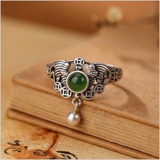 ❤ Nhẫn Họa Tiết Đồng Xu Bằng Đồng Thiết Kế Đục Lỗ Phong Cách Trung Hoa Cổ Điển Thời Trang Cho Nữ