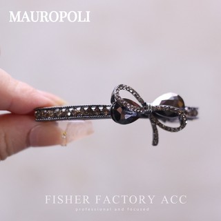 Mauropoli [Sẵn sàng] Kẹp lò xo nơ kim cương giả khí chất Đầu lưng OL cao cấp Kẹp tóc nửa mảnh Kẹp tóc bên Nổ Clip