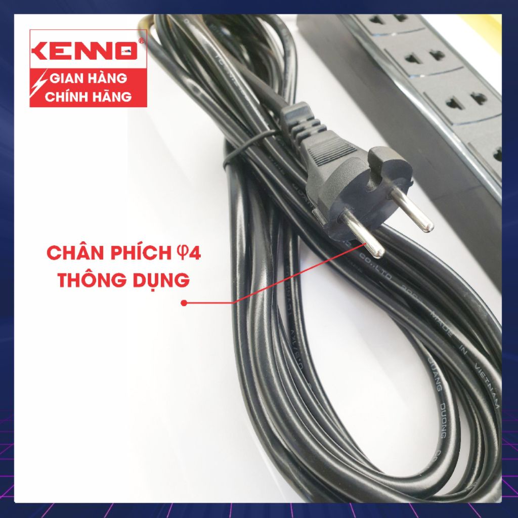 Ổ cắm điện đa năng Qled/Kenno Có USB sạc nhanh 6U3 6U5 an toàn tiện lợi