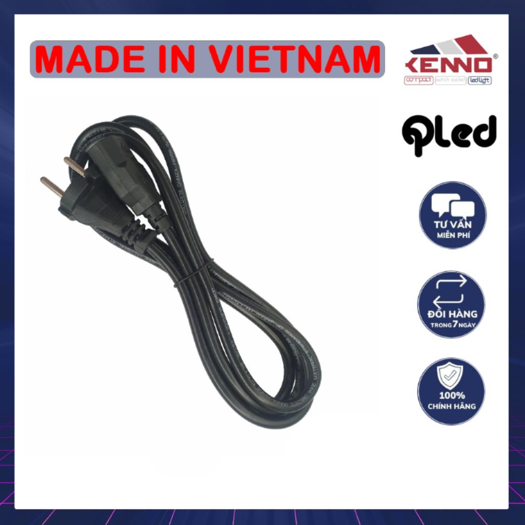 Dây nguồn nồi cơm, máy tính, siêu tốc, máy in, màn hình Qled/Kenno chịu tải 1500W