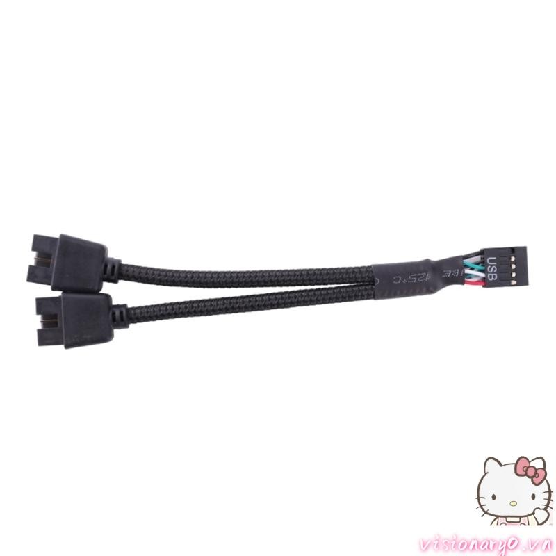 Tầm Nhìn Bo Mạch Chủ 9pin Nối Dài Cáp Adapter Đầu USB Bộ Chia Nữ 1 Đến 2 Nam Để Bàn 9 Chân USB2 0 HUB Connecto