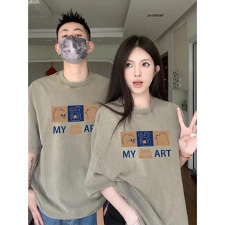 HIIXIIVI Áo Thun Unisex Cotton Tay Ngắn Cổ Tròn In Độc Đáo Cho Nam Nữ, Cặp Đôi, Baggy