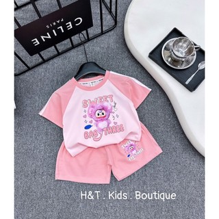 10-20kg Bộ cotton babyy three hồng tím HT cho bé gái, bộ mùa hè cho bé gái