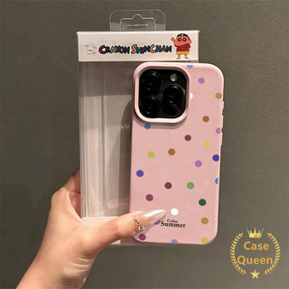 Doodle Thời Trang Dễ Thương Sáng Tạo Màu Sóng Điểm Tương Thích Cho IPhone 15 16 11 13 12 14 Pro Max XR 15 14 16 Plus X XS Max Da Sang Trọng Cảm Giác Họa Tiết Da