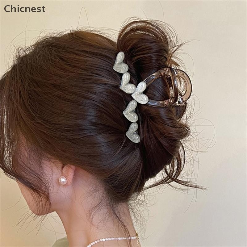 [Chc] Vuốt Tóc Trái Tim Ngọt Ngào Thanh Lịch Cho Nữ Bé Gái Chống Trơn Trượt Kẹp Mạnh Thời Trang Mùa Hè Mũ Đội Đầu Phụ Kiện Tóc Đơn Giản [VN]