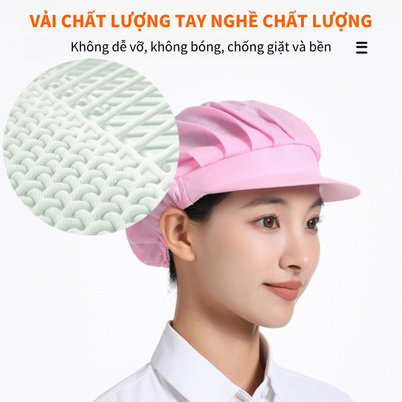 Nón Mũ Lưới Chùm Đầu Đầu Bếp,Y Sĩ, Hộ Lý, Bác Sĩ, Y Tá, Công Nhân Chống Bụi,Chống Mùi Gọn Gàng,Thoáng Mát