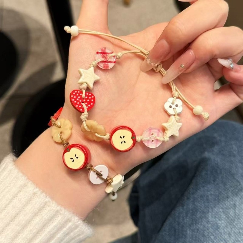 Vòng tay táo handmade từ nhựa chắc chắn cho thanh thiếu niên, thêm nét quyến rũ thanh lịch mỗi ngày