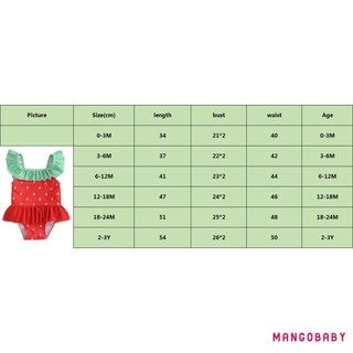 Mg-toddler Đồ Bơi Bé Gái Dễ Thương In Hình Dưa Hấu Không Tay Cổ Vuông Ruffle Bộ Đồ Tắm