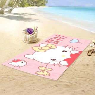 Khăn tắm hoạt hình Sanrio in 1 mặt Hello Kitty/Kuromi/Melody/Pochacco, vải Terry thấm hút mềm