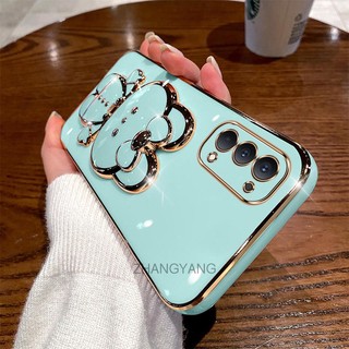 ốp lưng oppo reno 4 reno 5 reno 4 pro Ốp Điện Thoại TPU Silicon Mềm Mạ Điện Gắn Gương Trang Điểm Hình Thỏ 3D Cho oppo reno 4 reno 5 reno 4 pro