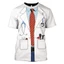 GC1 Y Tá Bác Sĩ Cosplay 3d Áo Thun Unisex Tay Ngắn Top Đồng Phục Cảnh Sát COS Casual Bông Tai Kẹp Plus Kích Thước Tee GC1