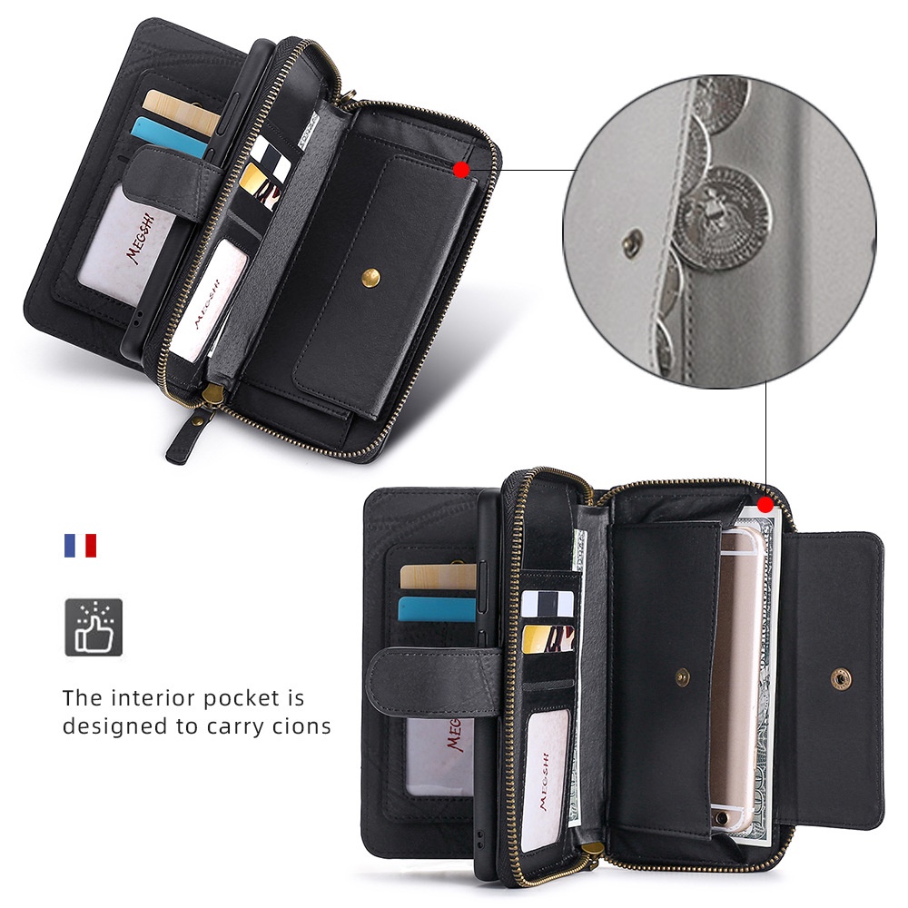 Bao Da Điện Thoại Dạng Ví Có Ngăn Đựng Thẻ Và Dây Đeo Cổ Tay Cho iphone 13 12 mini 15 14 11 pro max xs x xr 7 8 pluse 2020 Ốp