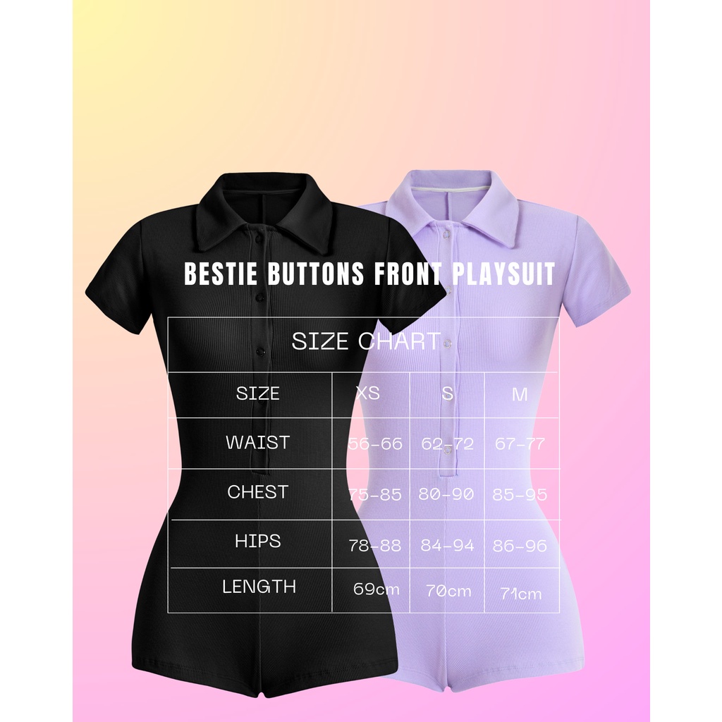 Mô tả Bestie Buttons Front Playsuit - Jumpsuit thun tay ngắn nút gài trước ngực - 1
