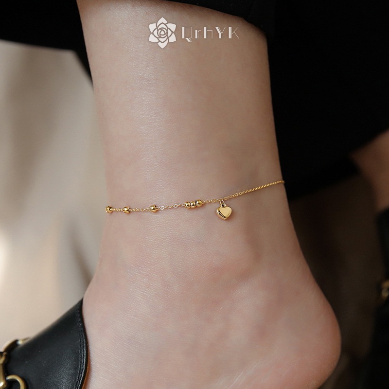Qr Lắc Chân Thép Titan 18k Thời Trang Cho Nữ Mới