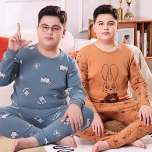 Thanh Niên Quần Áo Thu Đông Quần Dài Phù Hợp Với 140-180 Kích Thước Quần Lót Bé Trai Plus Béo Plus Kích Thước Cotton Áo Béo Bé Trai Béo Bé Trai Bộ Đồ Ngủ Nhà Quần Áo AEAD
