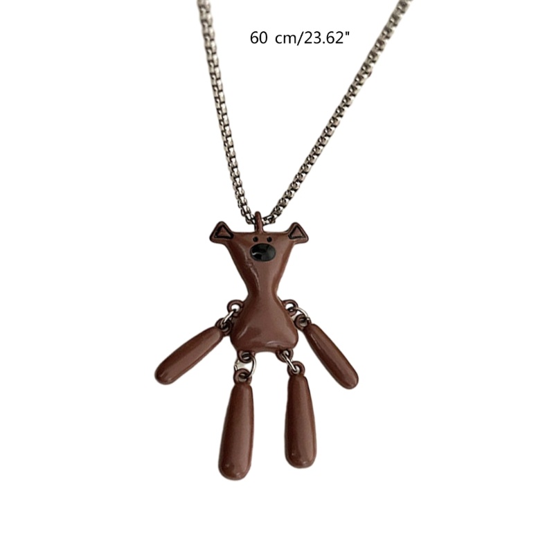 Coo Vintage Cà ri Gấu Mặt Dây Chuyền Choker Gothic Áo Len Vòng Cổ Trang Sức Thời Trang