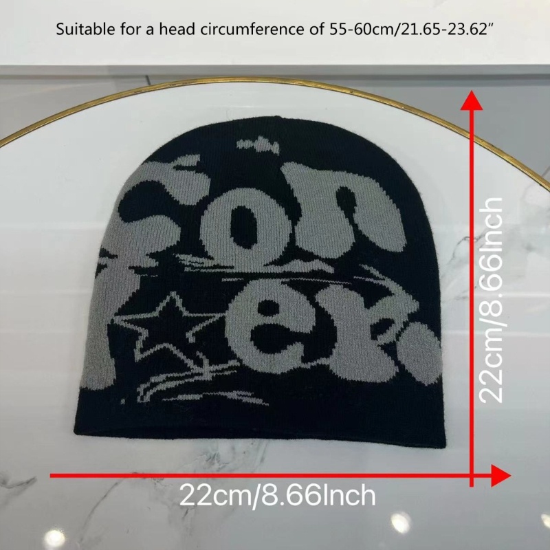 Fine Y2k Beanie Hat Nam Nữ Mũ Mùa Đông Hip-Hop Trang Phục Đạo Cụ Đầu Lâu Mũ
