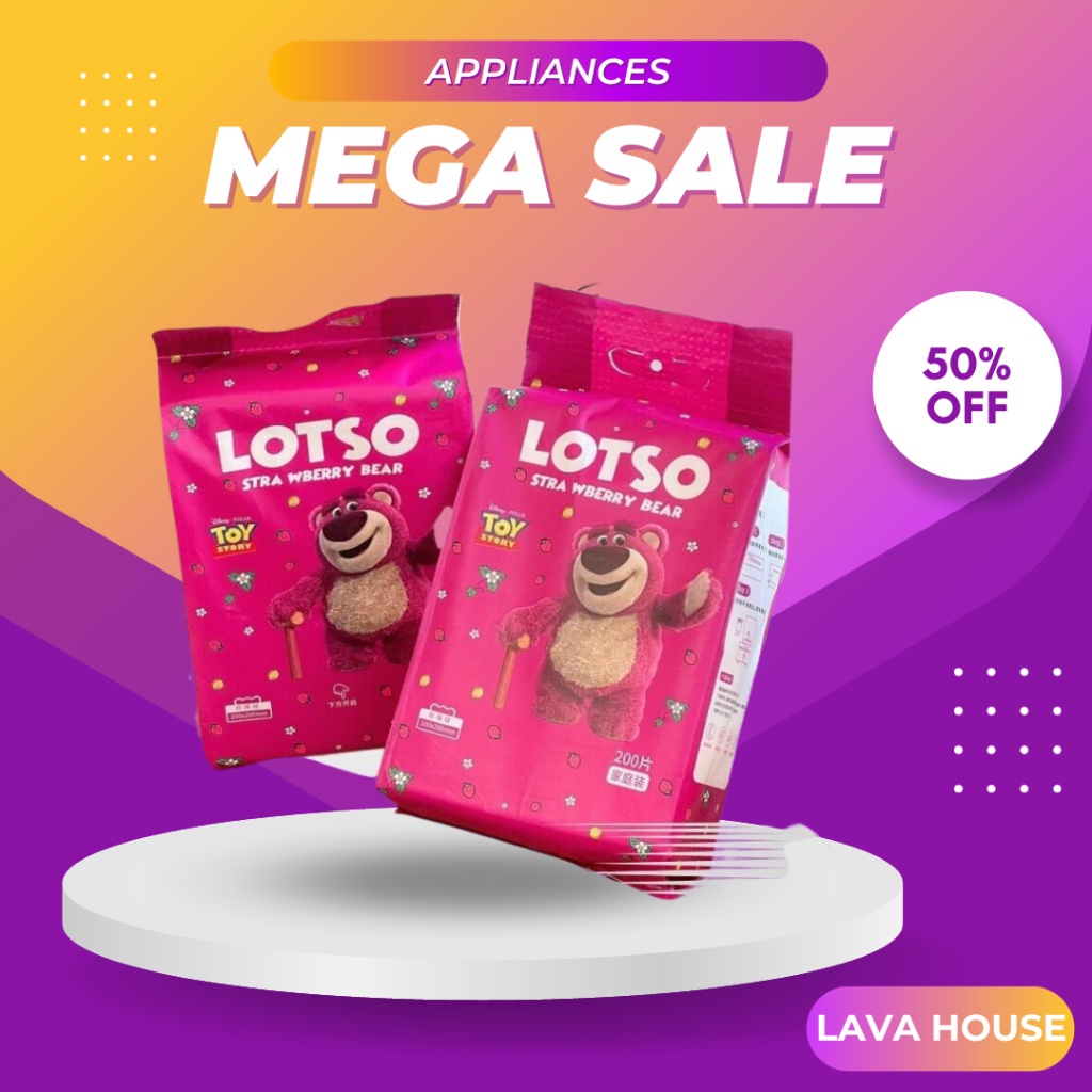 Giấy Lau Đa Năng, Khăn Giấy 200 Tờ Gấu Dâu Lotso Mềm Mại, Không Chất Tẩy Rửa Sử Dụng Tiện Lợi An Toàn Cho Da [SHOP.MH]