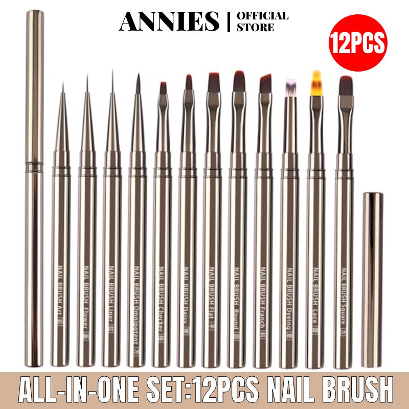 Ảnh ANNIES 12PCS  set  Cọ Vẽ Trang Trí Móng Tay Nghệ Thuật Đa Năng 1