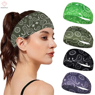 [PCWKKef] Dây buộc tóc thể thao Băng đô tập Yoga đàn hồi thấm mồ hôi Nam nữ Chạy bộ thể dục Turban Tập thể dục ngoài trời Bọc mới