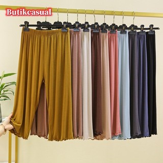 Phụ Nữ Quần Mùa Hè Thời Trang Quần Rộng Thường Ngày Đồng Bằng Ruffle edge Quần Rời
