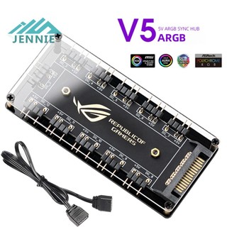 Hub Chia Cổng Quạt 5V 3PIN SATA / 4D Có Đèn LED 10 Trong 1 Cho Asus / MSI / GIGABYTE / ASRock Bo Mạch Chủ