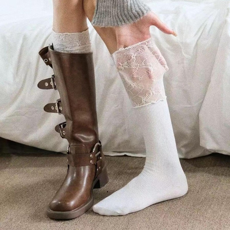 Quần tất ren nữ phong cách ballet với họa tiết frill, màu trơn và ống dài