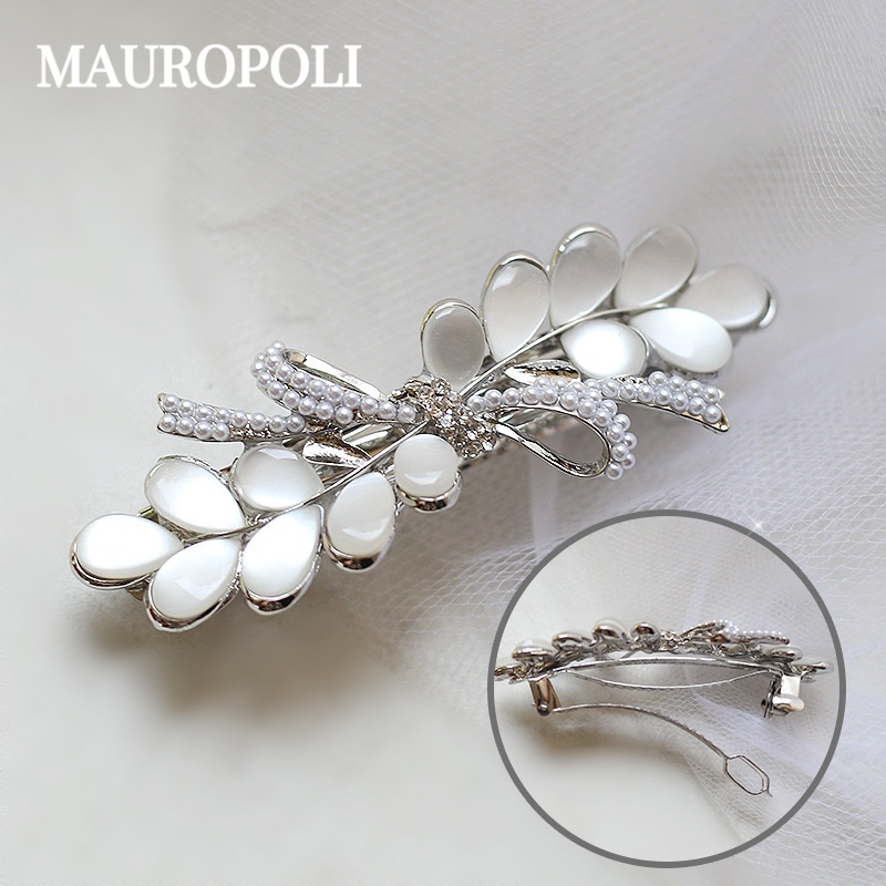 Mauropoli Kẹp lò xo mắt mèo giả phong cách Hàn Quốc nơ ngọt ngào, kẹp ngang/phẳng/lớn sang trọng cho tóc