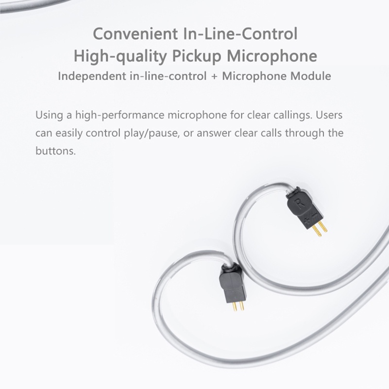 Dây Cáp Tai Nghe MoonDrop MC1 2Pin 0.78mm Kèm MIC Giắc Cắm 3.5mm Cho Aria SE Chu ii Laptop PC