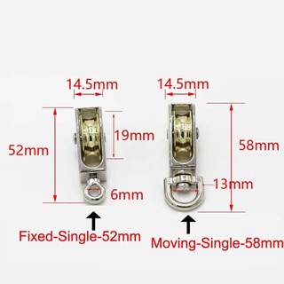 LAKAMMY 1 Chiếc Ròng Rọc Messenger, Ròng Rọc Di Chuyển Hợp Kim Kẽm Mini, Bánh Xe Đơn / Đôi Bền Đẹp 43 / 58 / 86mm Kim Loại Sheave Giải Quyết Nâng