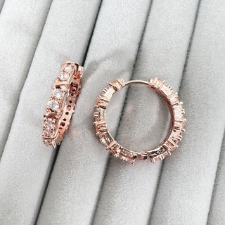 ❤ Thời Trang Chính Hãng Micro-Ind X Cross Hai Màu Khóa Tai Hoa Hồng Vàng Bông Tai Nữ Sang Trọng Phù Hợp Với Đám Cưới Trang Sức Tinh Tế