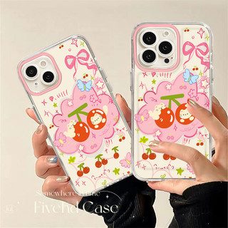 Ins Hàn Quốc Vỏ Màu Hồng Mèo Anh Đào Dễ Thương + Giá Đỡ Tương Thích Cho iPhone 11 15 14 13 12 Pro Xs Max XR X 7 8 6 6s Plus SE Vỏ Điện Thoại Hoạt Hình TPU Mềm Vỏ Bảo Vệ