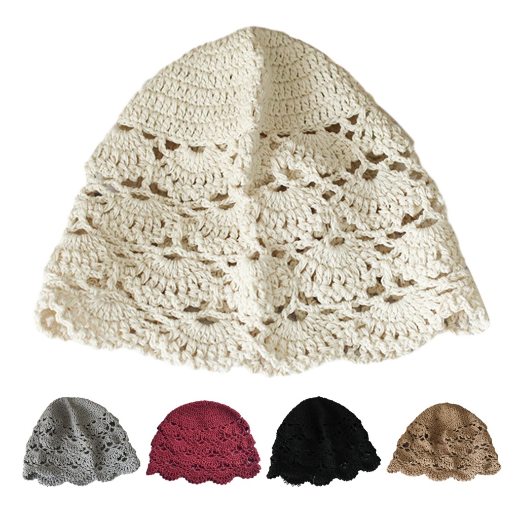 Xia| Mũ beanie Dệt Kim Co Giãn Thoáng Khí Chống Trượt Màu Sắc Đơn Giản Thời Trang Cho Nữ