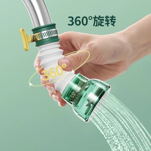 Đầu vòi lọc nước tăng áp xoay 360° có thể điều chỉnh độ dài kèm đai siết tay vặn
