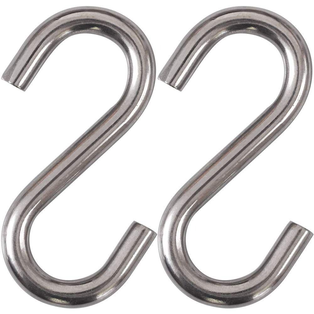 WOODNEST 2 Móc S hạng nặng, Dung tích chịu lực: 300 (kg) 70mm / 2,75in 2,75in Võng Swing S Móc, Móc hình chữ S mạ kẽm bằng sắt bền bỉ