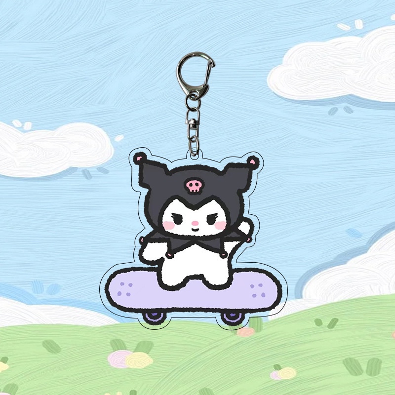 Móc Khóa Sanrio Hình Ván Trượt Sanrio Chất Liệu Acrylic