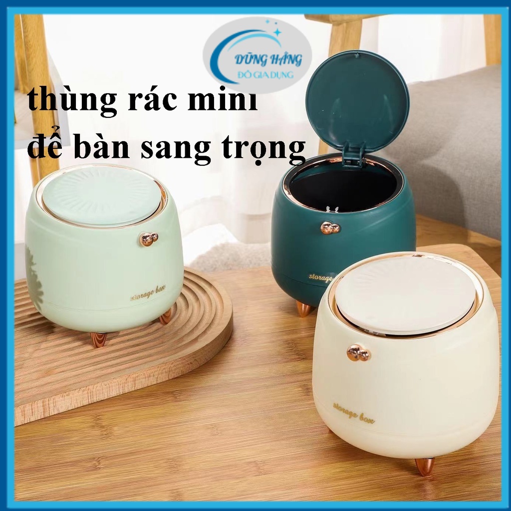 Thùng rác mini để bàn, Sọt rác mini phòng khách sang trọng chất liệu ...
