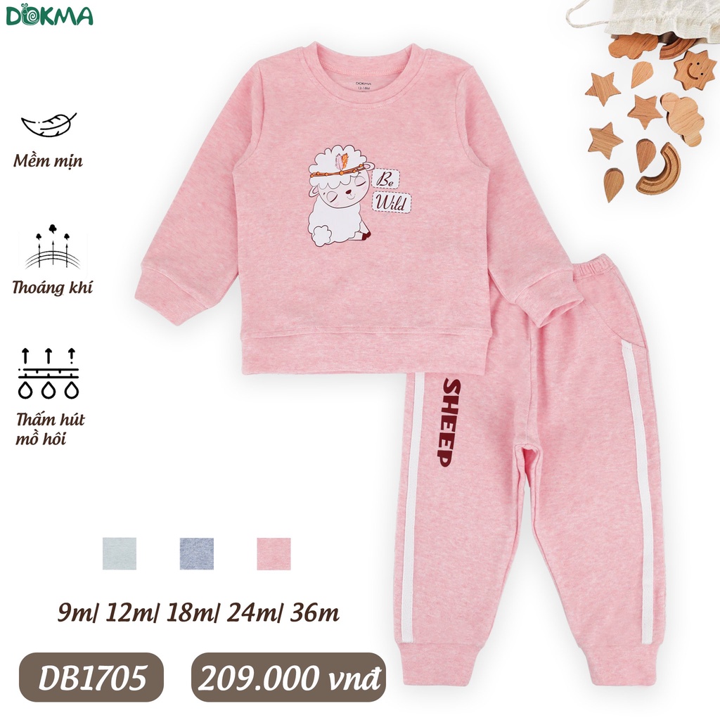 (8-13kg, 6-36M) Bộ Cotton, Nỉ Dài Tay Dokma DB1298 DB2441 DB2451 DB2689 DB3183 DB3165