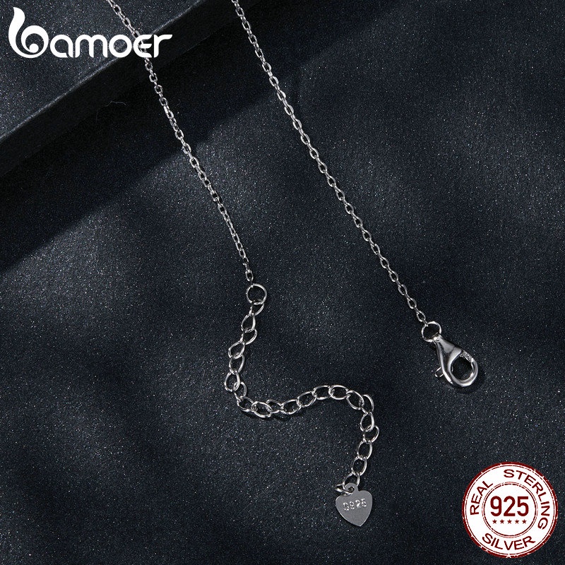 BAMOER Vòng cổ Bạc 0.5ct Lấp Lánh Thời Trang Cho Nữ 925 MSN025-S