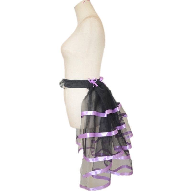 Vic Victoria Steampunk Bustle Váy 5 lớp Thắt lưng vải tuyn Tutu Overskirt