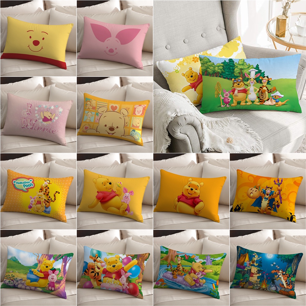 Vỏ Gối polyester Hình Chữ Nhật In Hình winnie the pooh Một Mặt Trang Trí Nhà Cửa (Không Kèm Lõi)