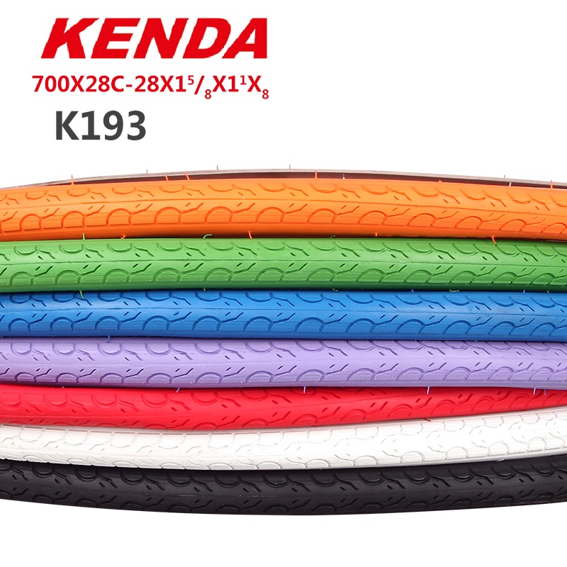 Kenda K193 màu lốp xe đạp 700c 700x28C bánh răng cố định lốp xe đạp đường trường 700C siêu nhẹ 550g lốp xe đạp chống trượt trắng đỏ cam xanh