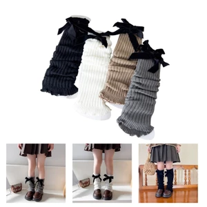 XGB Trẻ Em Chân Ấm Cho Mùa Xuân Mùa Đông Lolitas Phong Cách Bé Gái Nơ Slouchy Legging