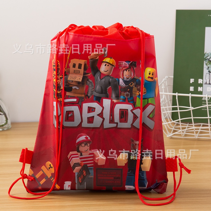 YT2 Roblox Túi Dây Rút Chống Thấm Nước Trẻ Em Tiệc Giáng Sinh Túi Quà Tặng Học Sinh Ba Lô Đi Học Du Lịch Túi Thể Thao TY2