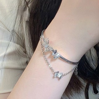Vòng Tay Hai Lớp Bằng Hợp Kim Hình Bướm Thời Trang Dành Cho Nữ Vòng Tay Hai Lớp Hình Bướm Bằng Hợp Kim Thời Trang Cho Nữ